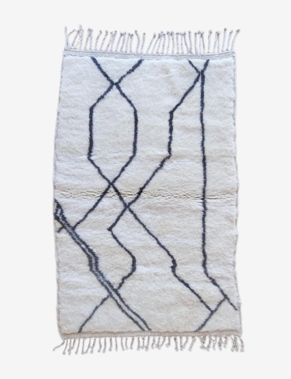 Moroccan Small Beni Mrirt Wool Rug 5.6 x 3.5 ft / 171 x 108 cm - Surcoma