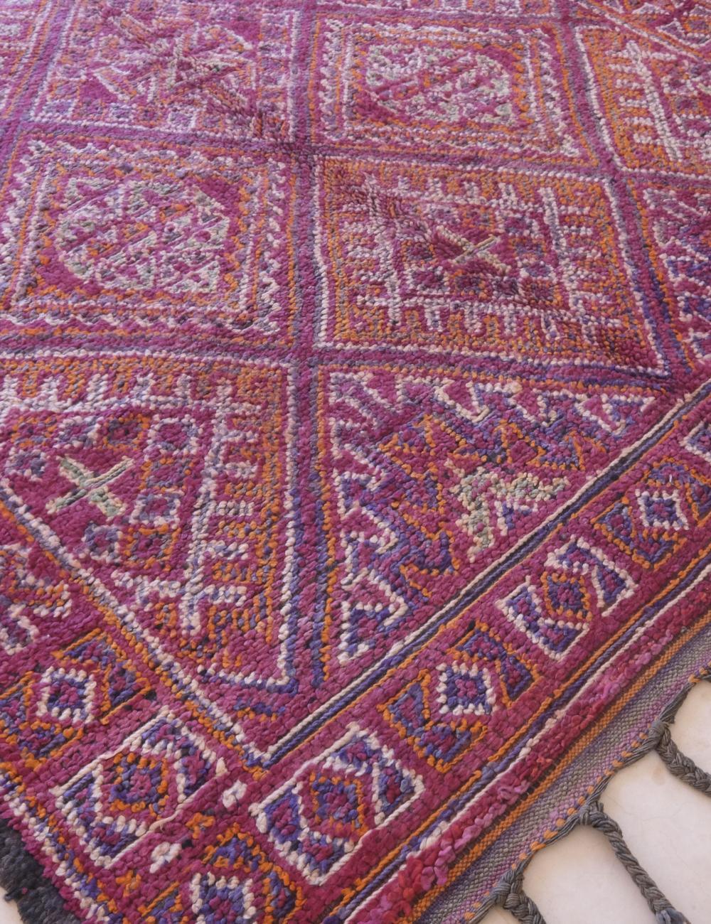 Moroccan Berry Pink Beni MGuild Rug 11.1 x 6.7 ft / 338 x 207 cm - Surcoma