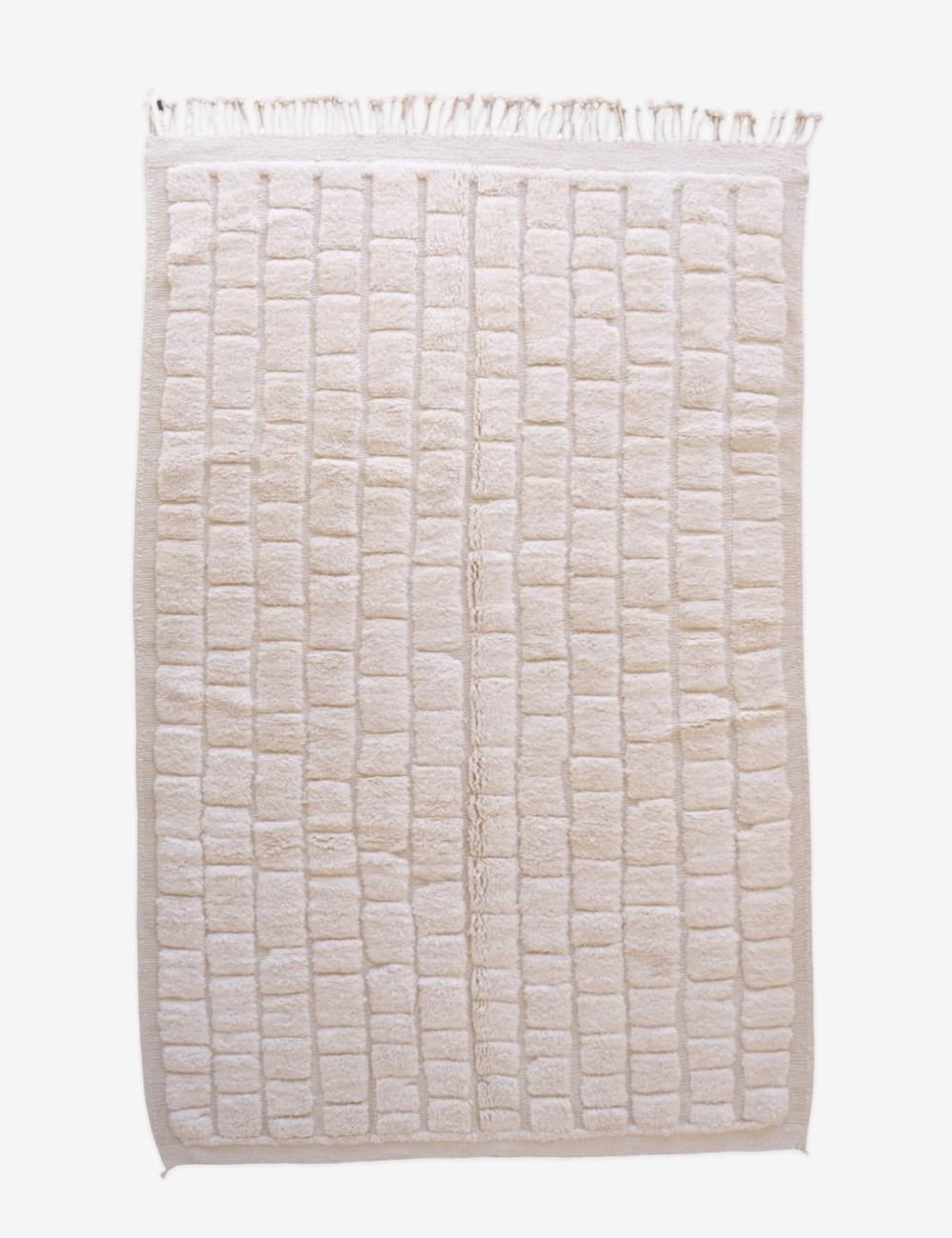 Moroccan Textured Beni Mrirt Wool Rug 10.9 x 6.9 ft / 333 x 211 cm - Surcoma
