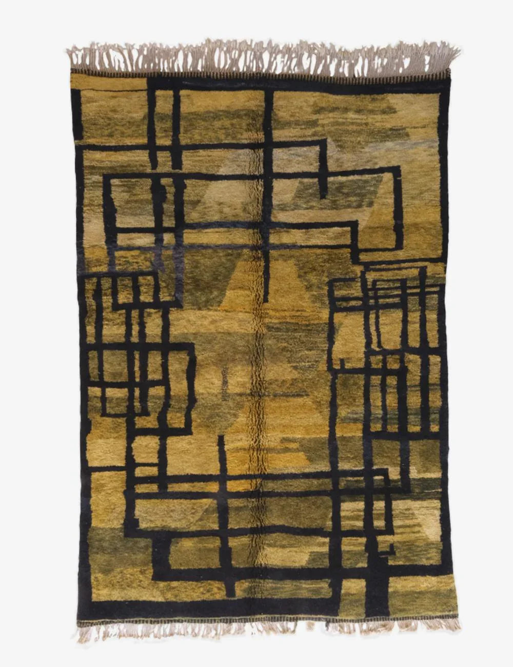 Moroccan Luxury Mrirt Wool Rug, handwoven natural wool, 10.3 x 6.7 ft