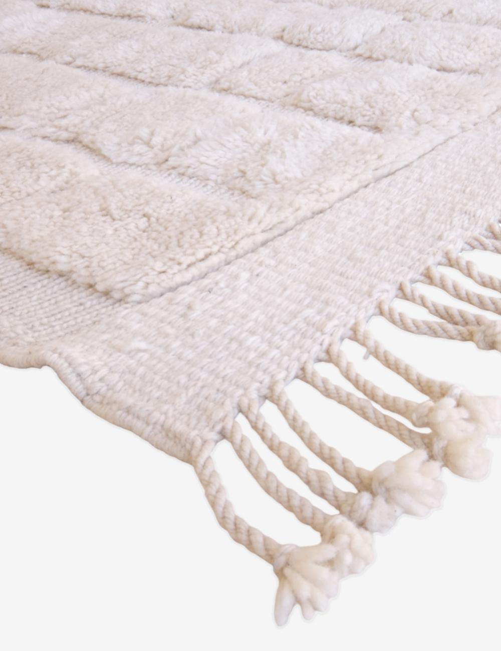 Moroccan Textured Beni Mrirt Wool Rug 10.9 x 6.9 ft / 333 x 211 cm - Surcoma