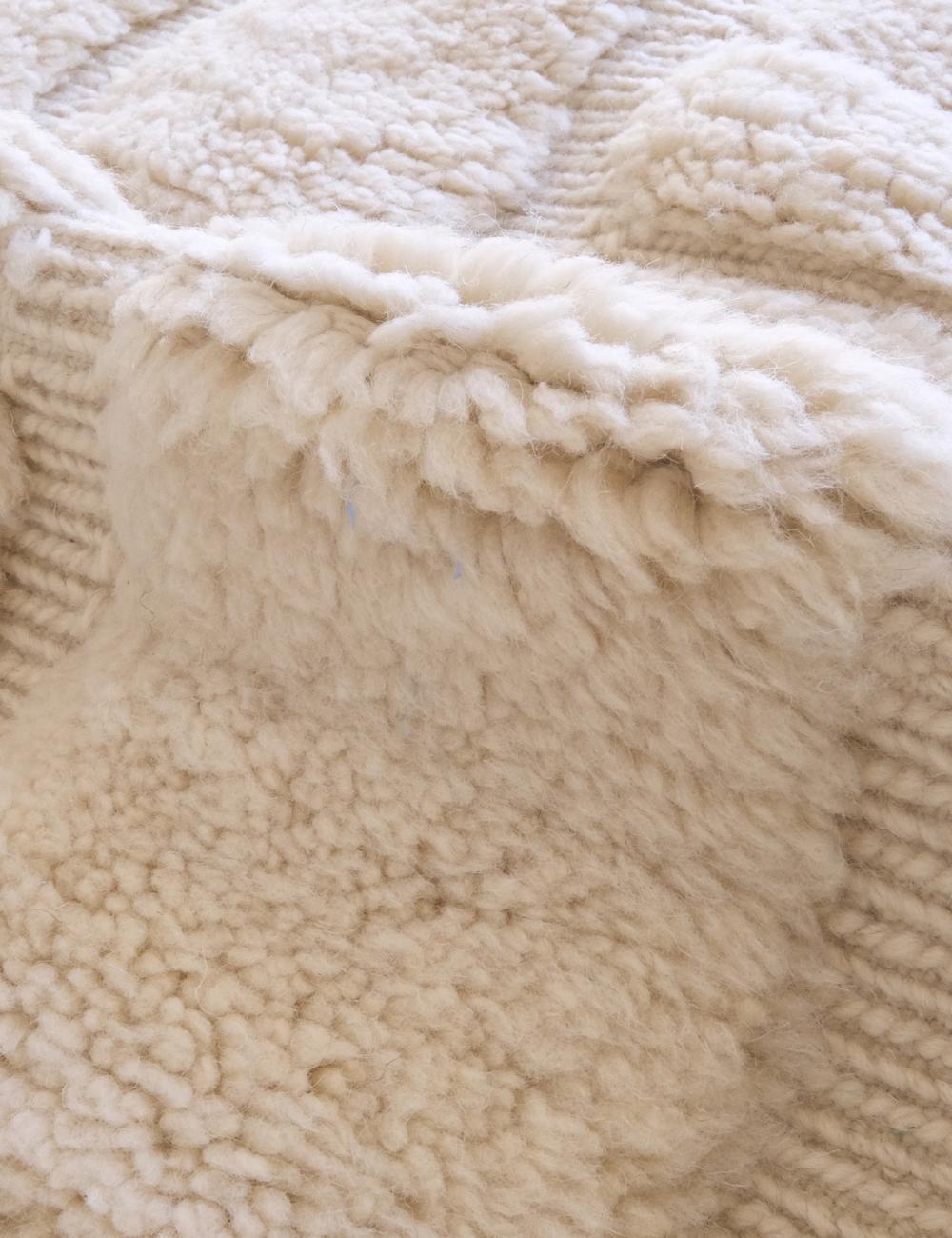 Moroccan Textured Beni Mrirt Wool Rug 10.9 x 6.9 ft / 333 x 211 cm - Surcoma