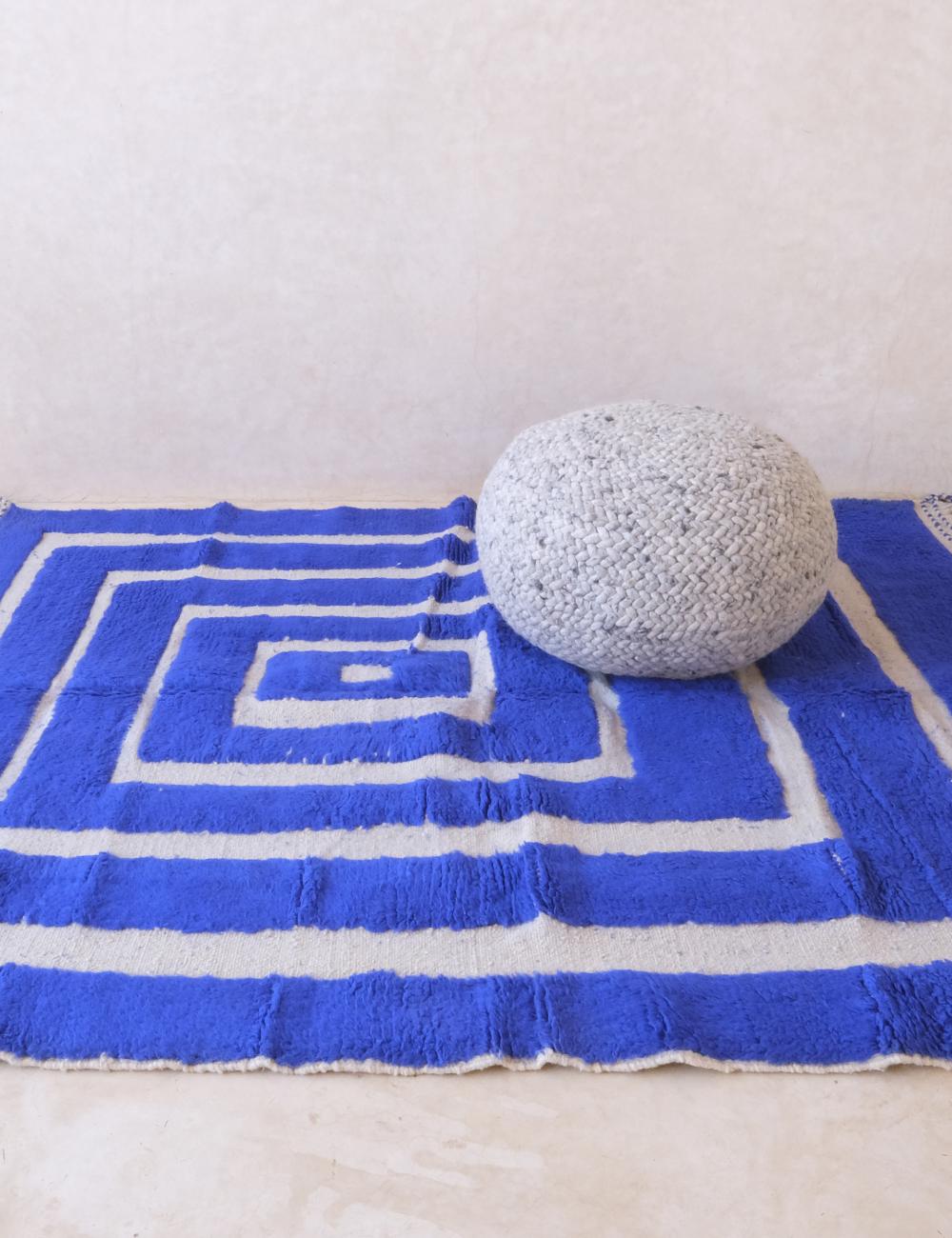 Moroccan Blue Custom Berber Rug - Forma 49