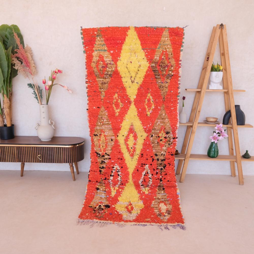 Upcycled Moroccan Rug 7.7 x 3.4 ft / 234 x 106 cm - Surcoma