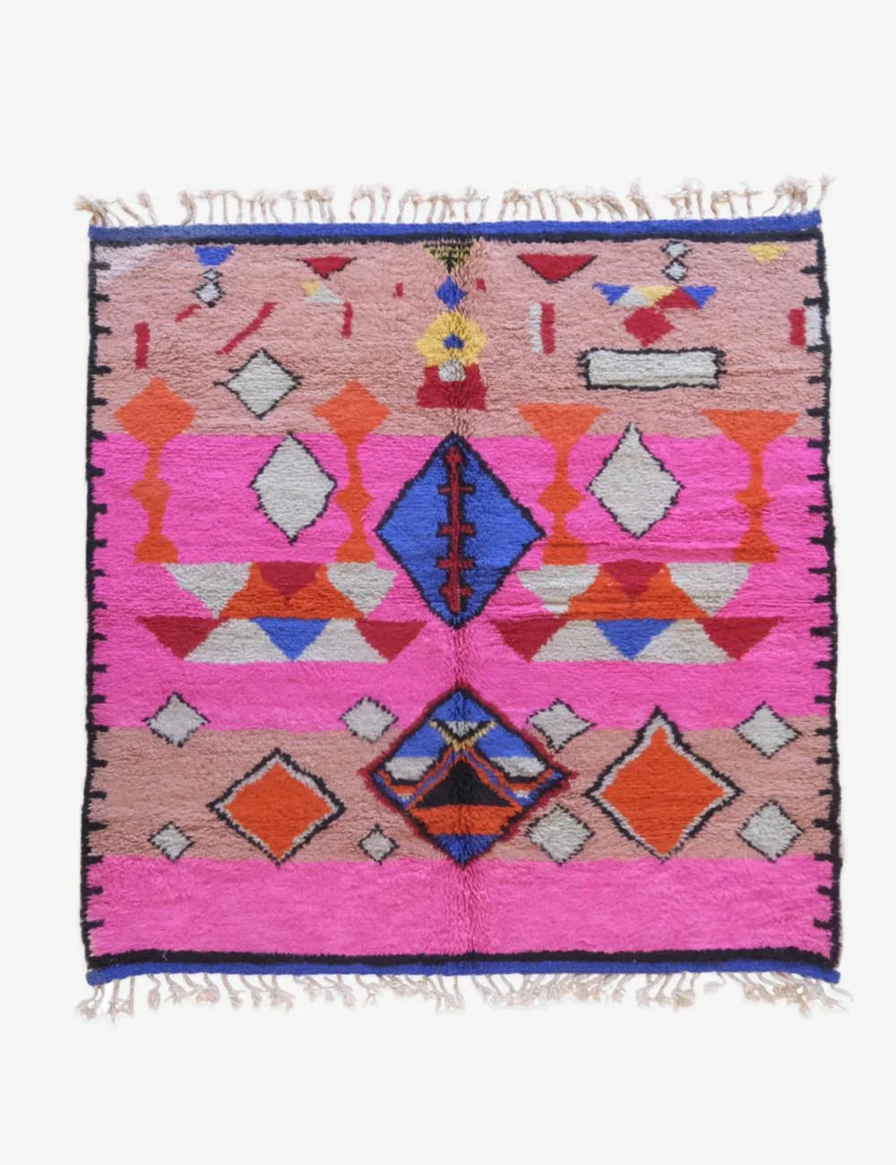 Handwoven Moroccan Colorful Rug 7.3 x 6.9 ft / 222 x 211 cm - Surcoma