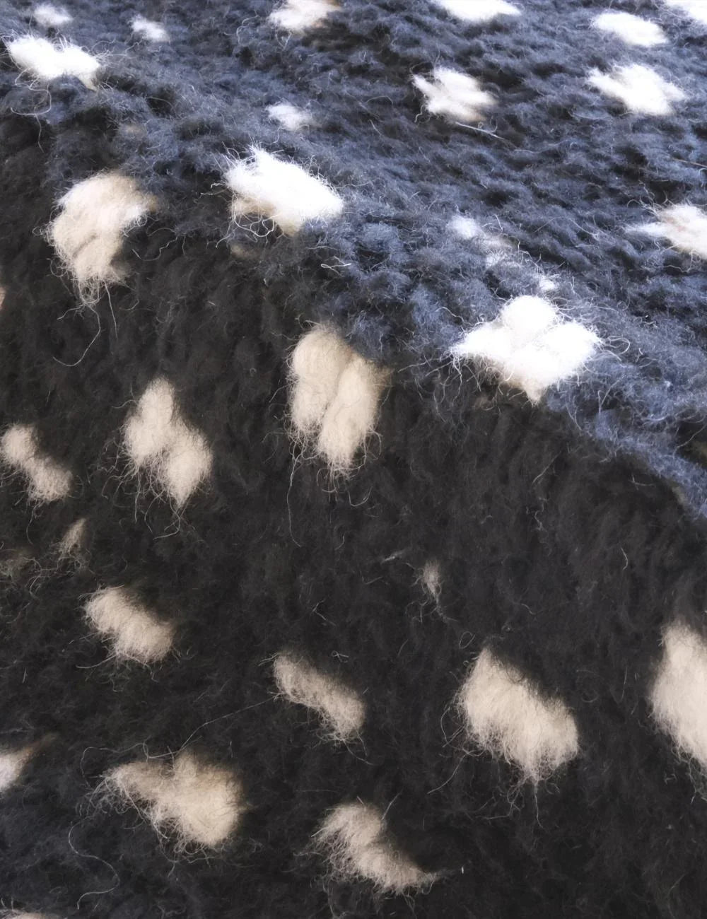 Black Moroccan Rug 6.9 x 6.2 ft / 211 x 191 cm - Surcoma