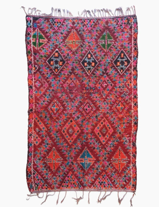 Red Colorful Wool Rug 11.2 x 6.7 ft / 340 x 205 cm - Surcoma