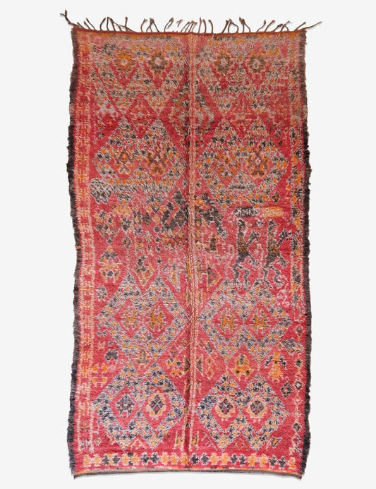 Red Moroccan Collectible Wool Rug 12.1 x 6 ft / 370 x 184 cm - Surcoma