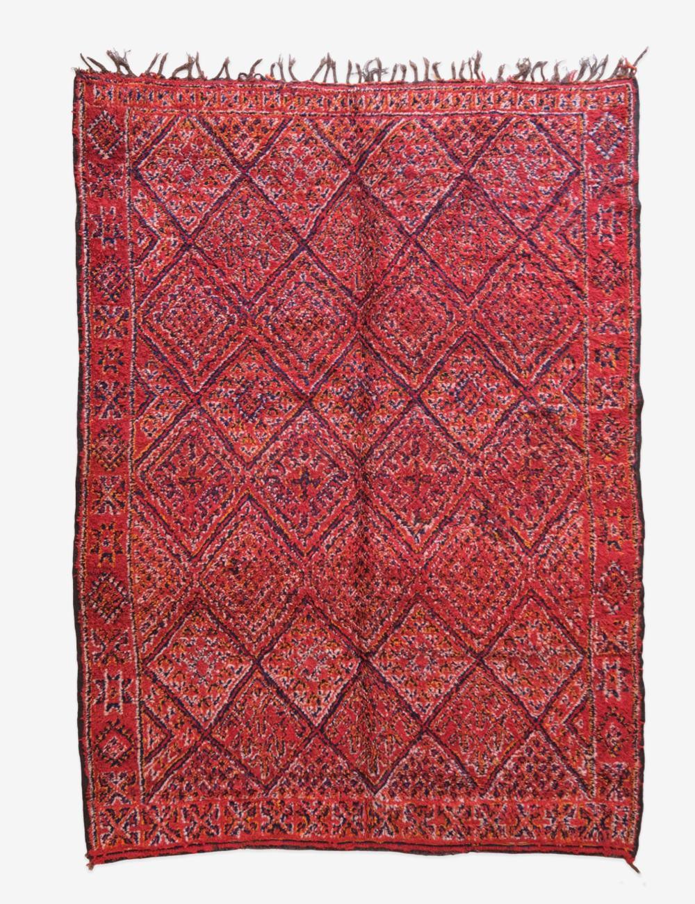 Moroccan Beni MGuild Red Rug 9.4 x 6.5 ft / 286 x 199 cm - Surcoma