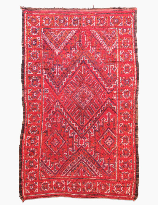 Red Moroccan Rug 10.6 x 5.9 ft / 322 x 180 cm - Surcoma
