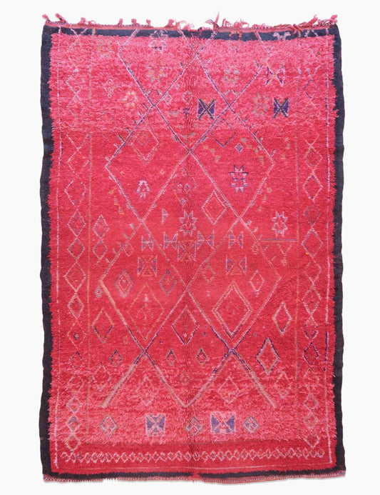 Tribal Red Moroccan Rug 10 x 6.4 ft / 306 x 195 cm - Surcoma