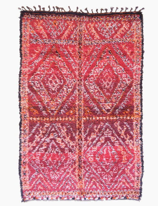 Bold Red Diamond Pattern Handwoven Wool 10.5 x 6.5 ft / 319 x 200 cm - Surcoma
