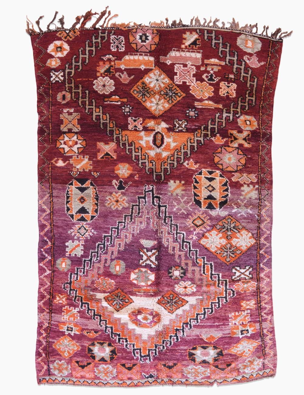 Moroccan Vintage Boujad Rug 8.9 x 5.8 ft / 272 x 178 cm - Surcoma