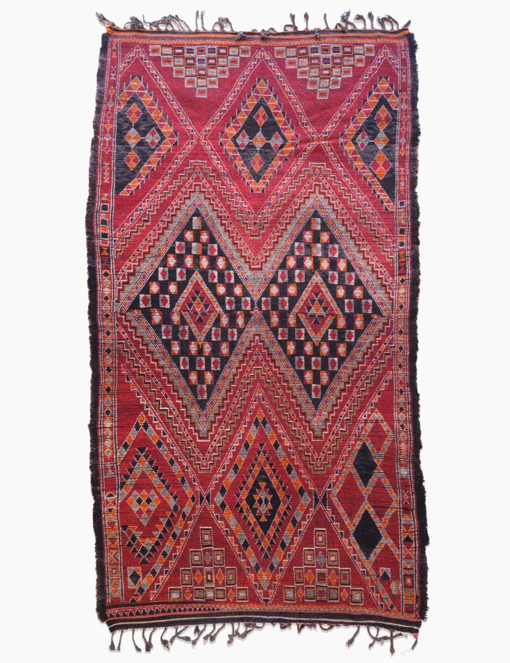 Authentic Vintage Moroccan Rug 12.5 x 6.8 ft / 382 x 209 cm - Surcoma