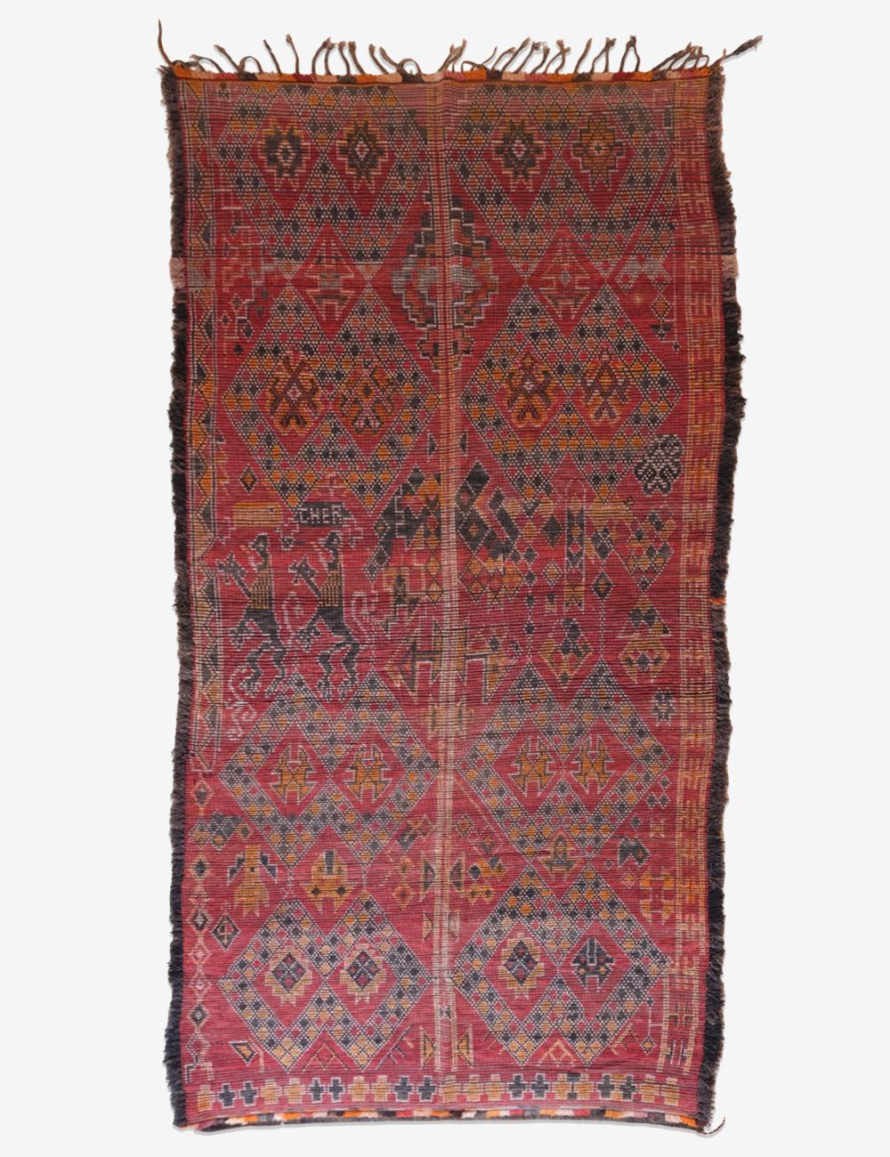 Red Moroccan Collectible Wool Rug 12.1 x 6 ft / 370 x 184 cm - Surcoma