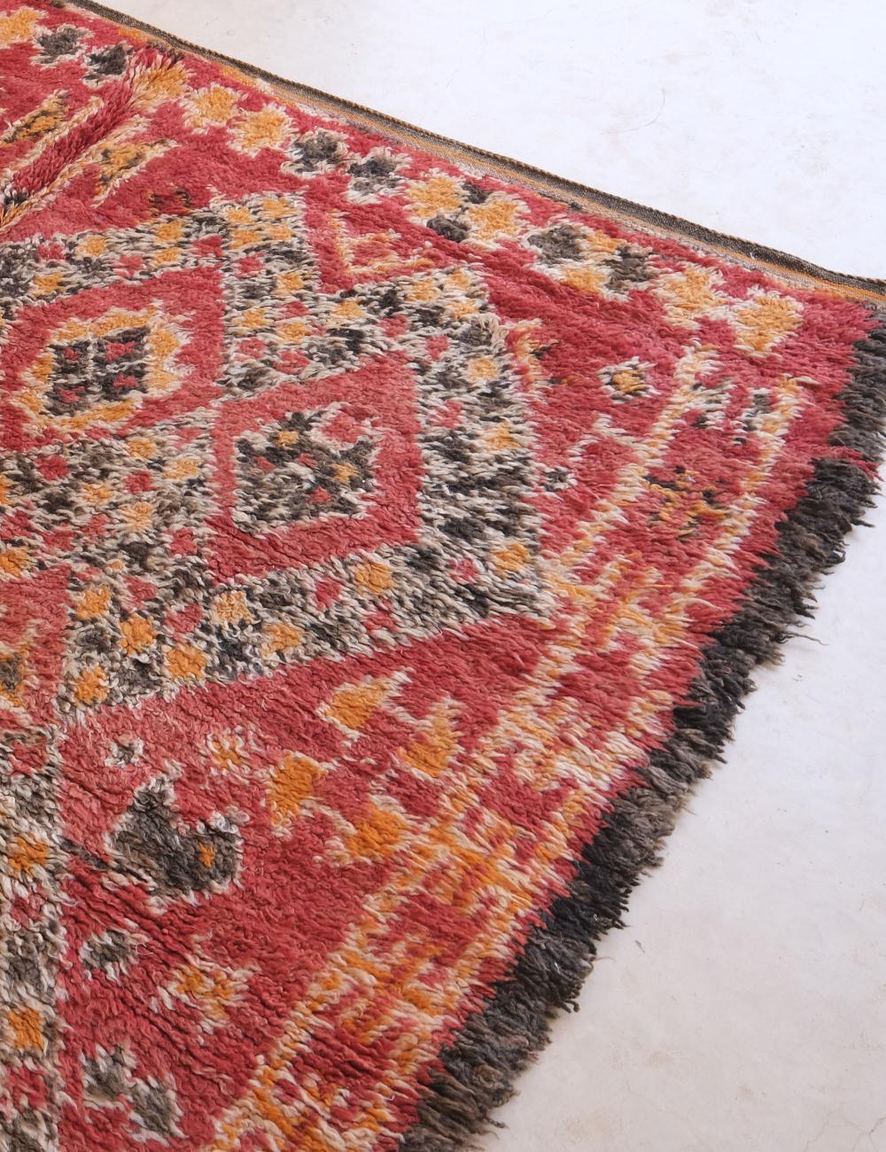 Red Moroccan Collectible Wool Rug 12.1 x 6 ft / 370 x 184 cm - Surcoma