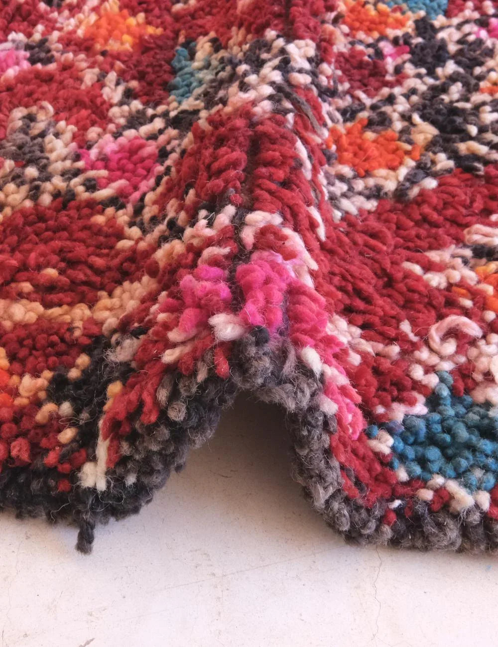 Red Colorful Wool Rug 11.2 x 6.7 ft / 340 x 205 cm - Surcoma