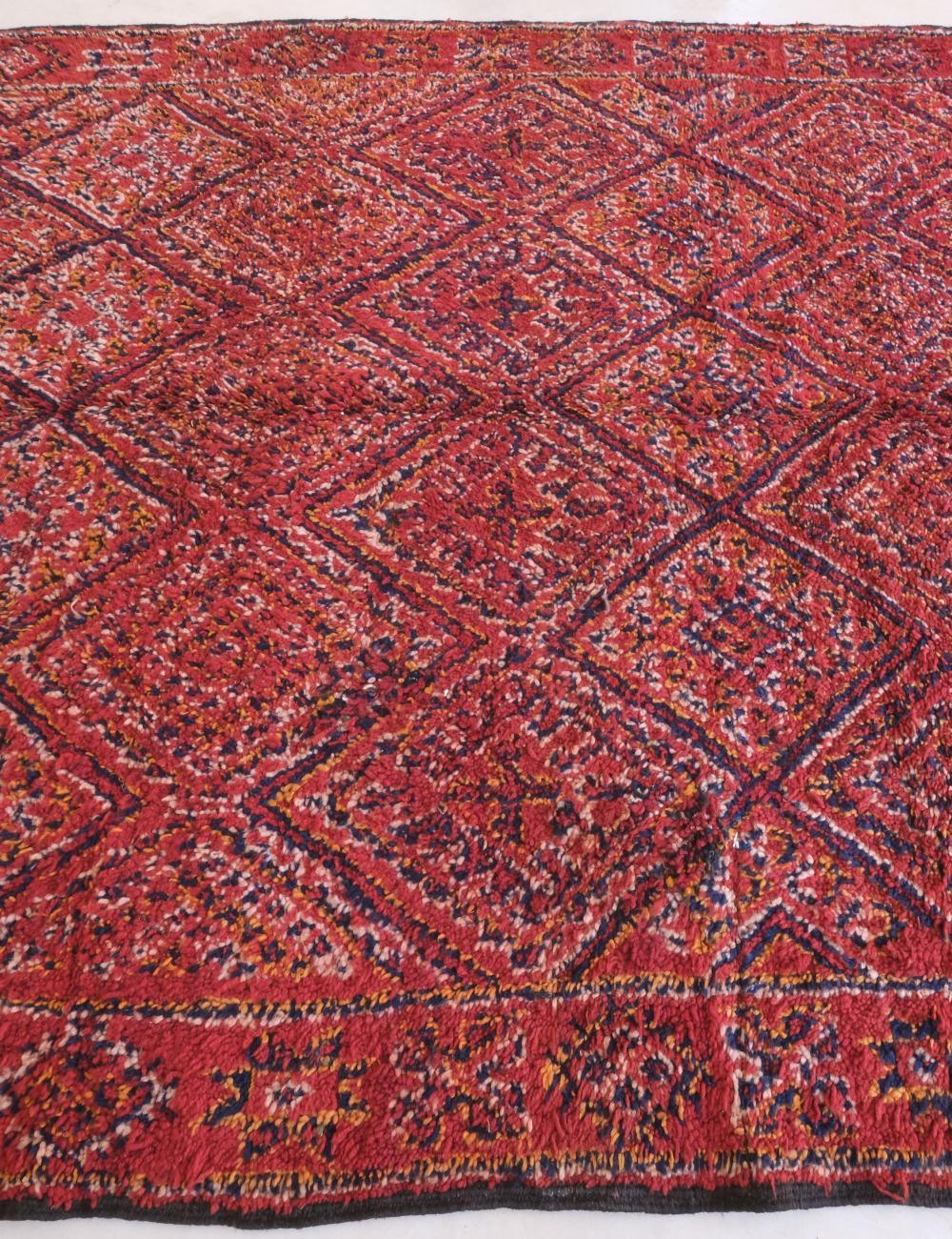 Moroccan Beni MGuild Red Rug 9.4 x 6.5 ft / 286 x 199 cm - Surcoma