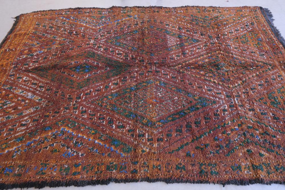 Moroccan Beni M'Guild Wool Rug 10.4 x 6.6 ft / 318 x 203 cm - Surcoma