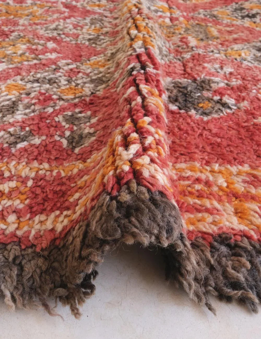 Red Moroccan Collectible Wool Rug 12.1 x 6 ft / 370 x 184 cm - Surcoma