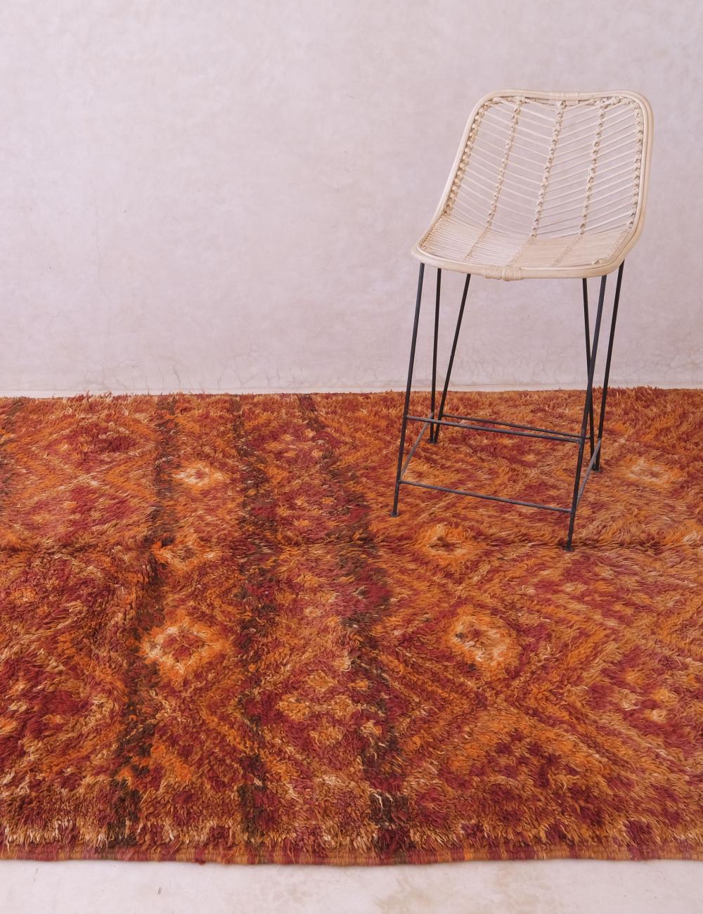 Moroccan Burnt Orange Rug 12.4 x 5.8 ft / 377 x 178 cm - Surcoma