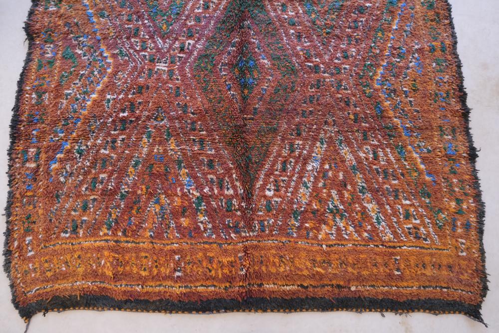Moroccan Beni M'Guild Wool Rug 10.4 x 6.6 ft / 318 x 203 cm - Surcoma