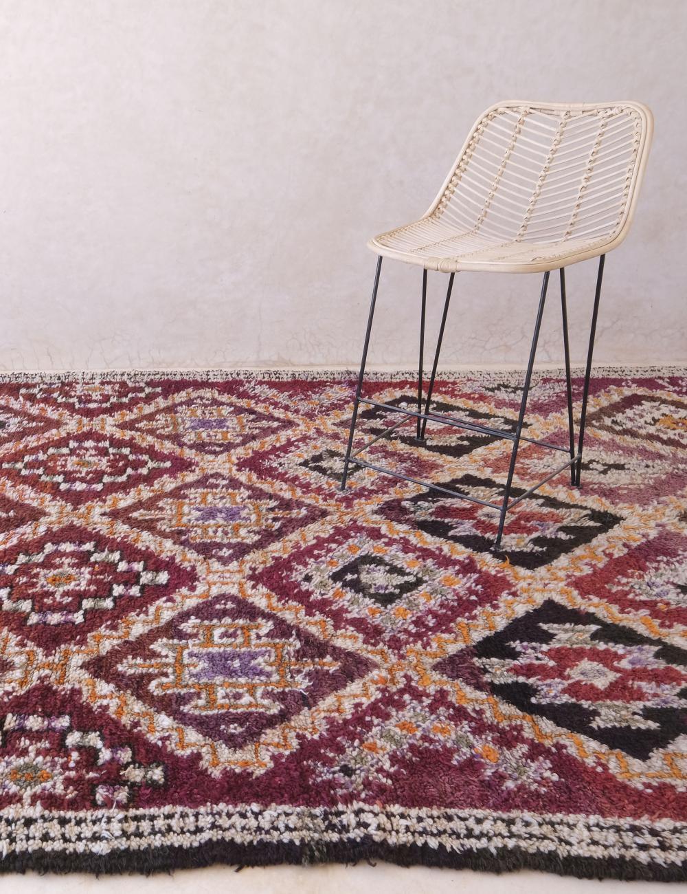 Vintage 1960s Moroccan Berber Rug 13.1 x 6.8 ft / 400 x 210 cm - Surcoma