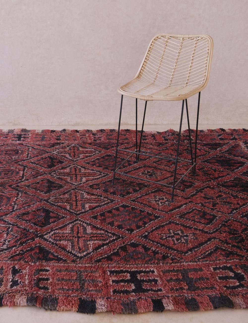 Faded Red Moroccan Wool Rug 10.9 x 6.8 ft / 332 x 210 cm - Surcoma