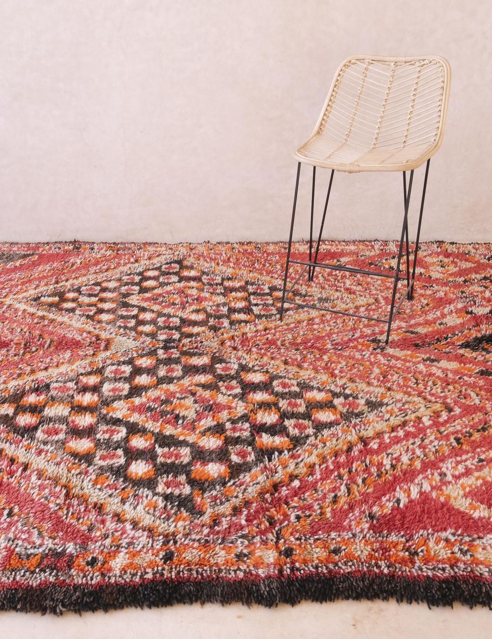 Authentic Vintage Moroccan Rug 12.5 x 6.8 ft / 382 x 209 cm - Surcoma