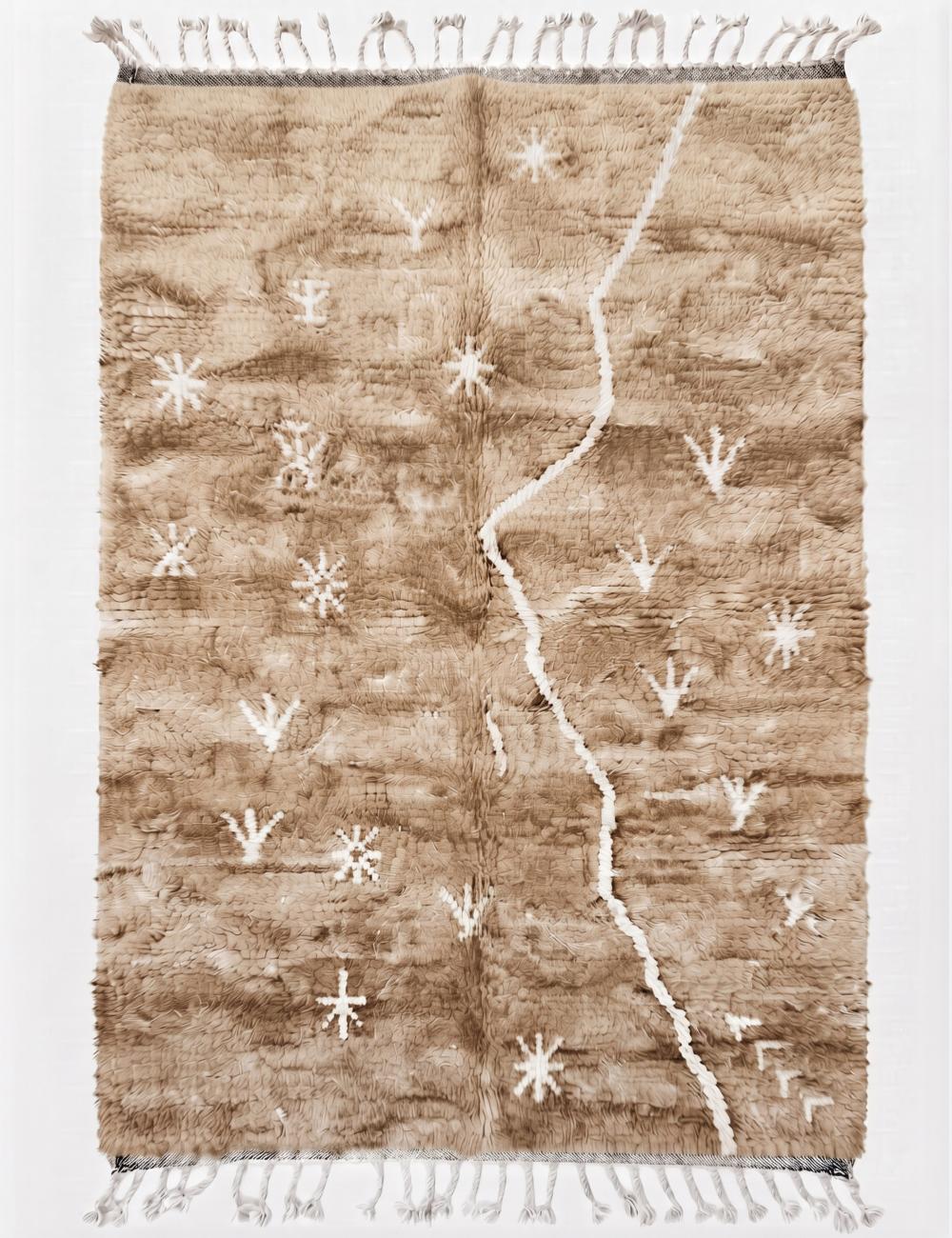 Abstract Symbolic Beni Mrirt Moroccan Rug - Echoes Of Love 69
