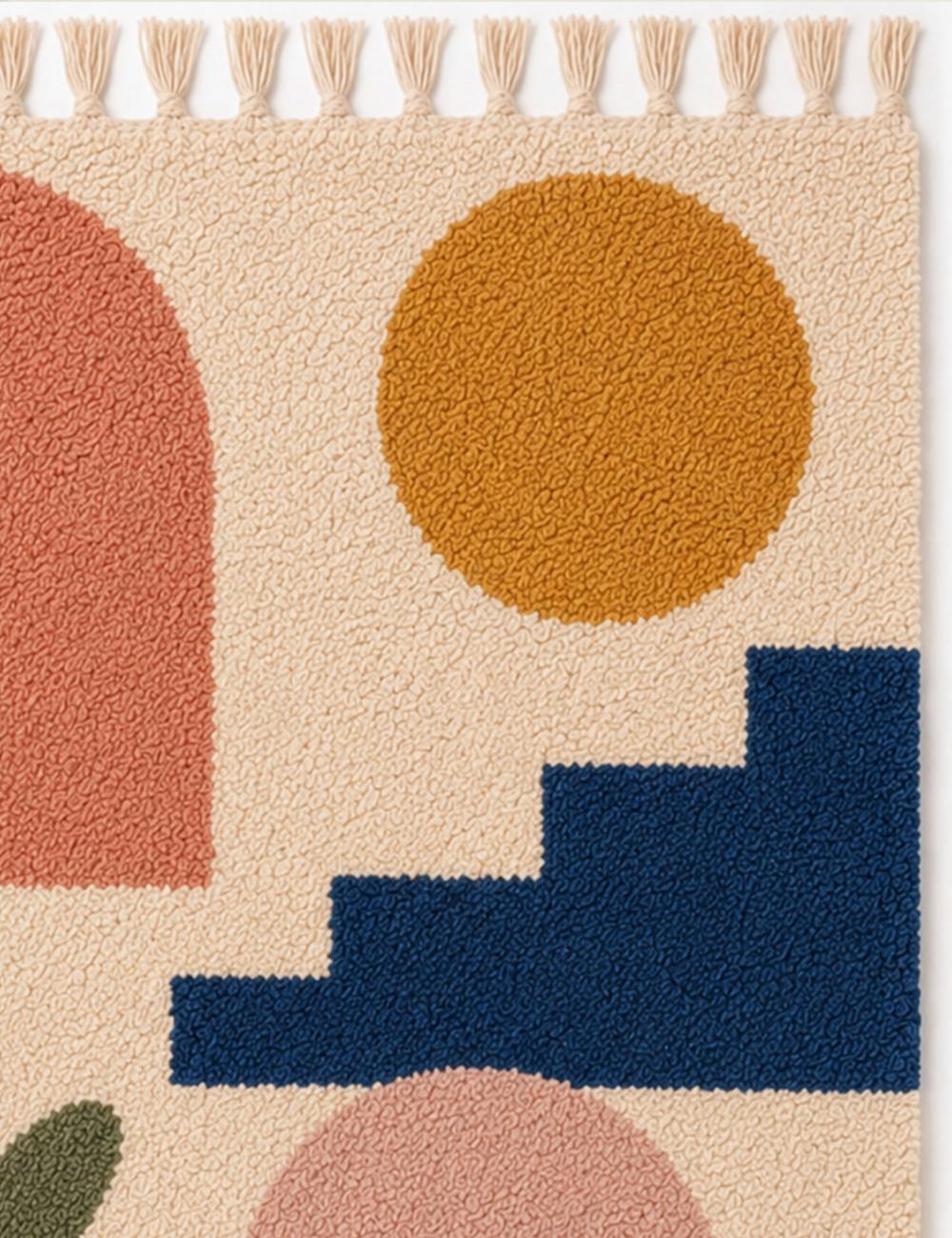 Custom Beige Abstract Moroccan Rug - Forma 102