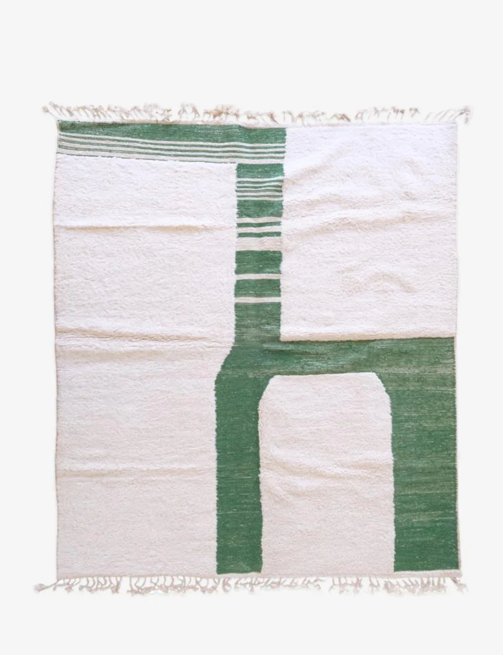 Green Moroccan Rug 9.6 x 8.2 ft / 293 x 251 cm - Surcoma