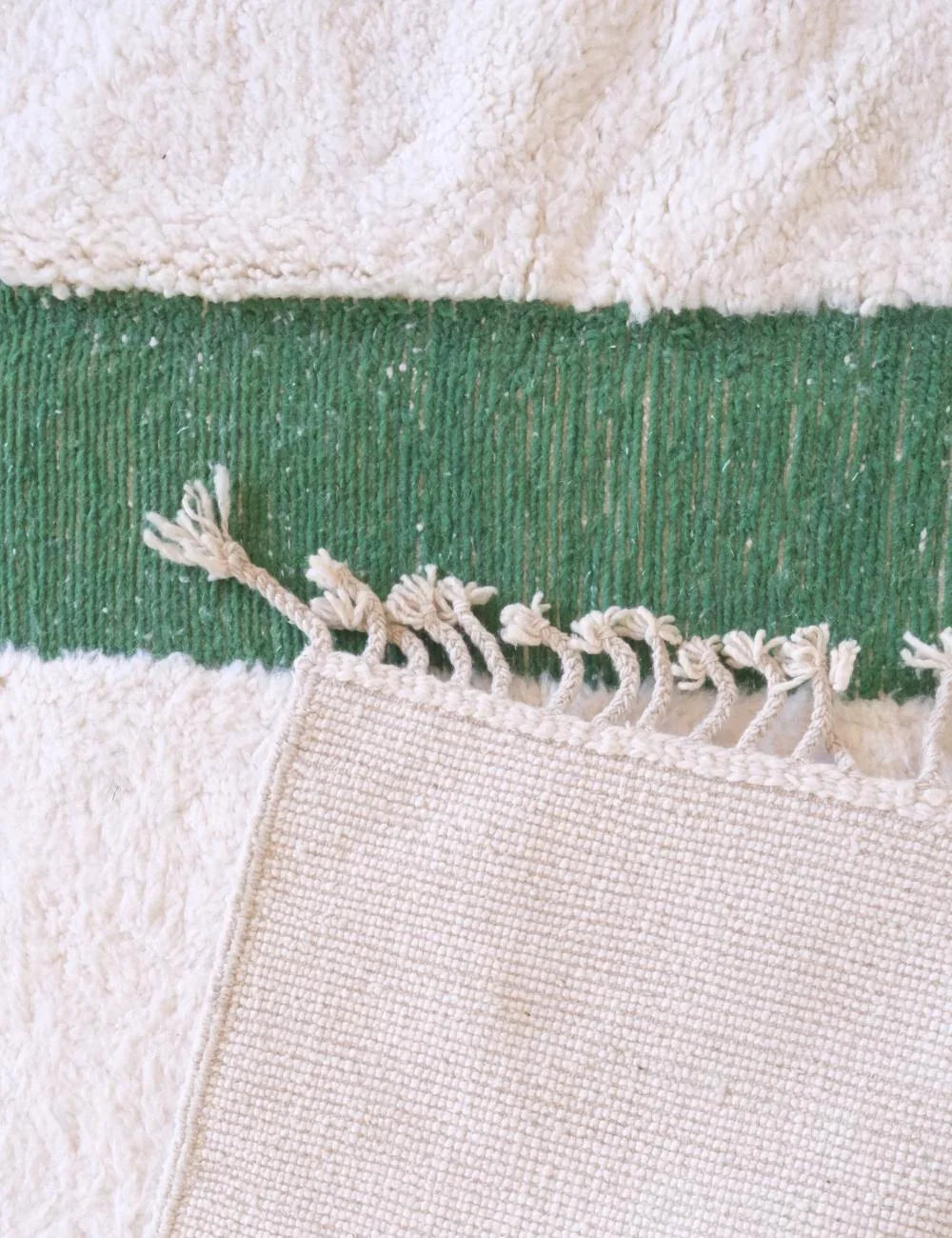 Green Moroccan Rug 9.6 x 8.2 ft / 293 x 251 cm - Surcoma