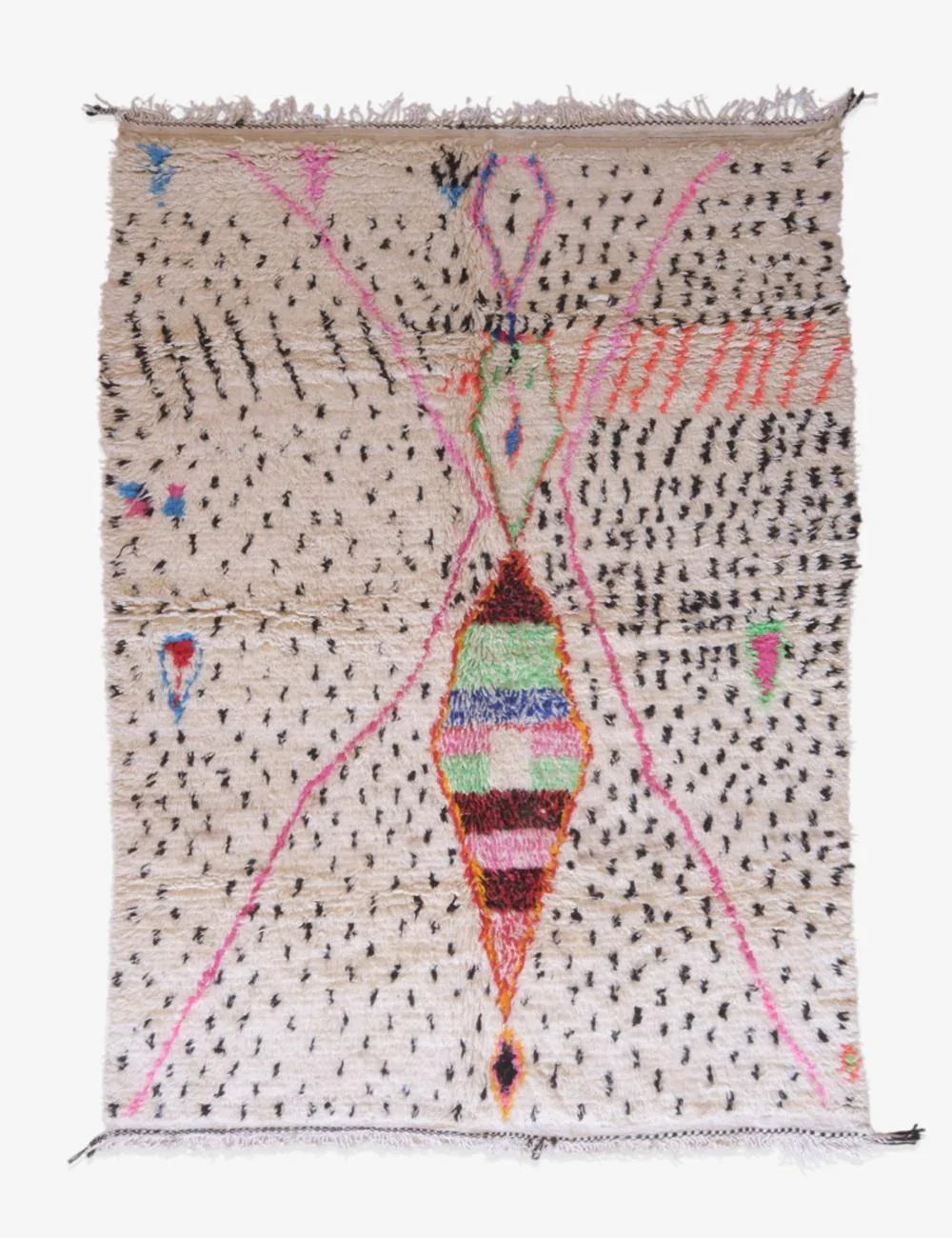 Moroccan Handknotted Neon Rug 9.4 x 6.5 ft / 288 x 200 cm - Surcoma