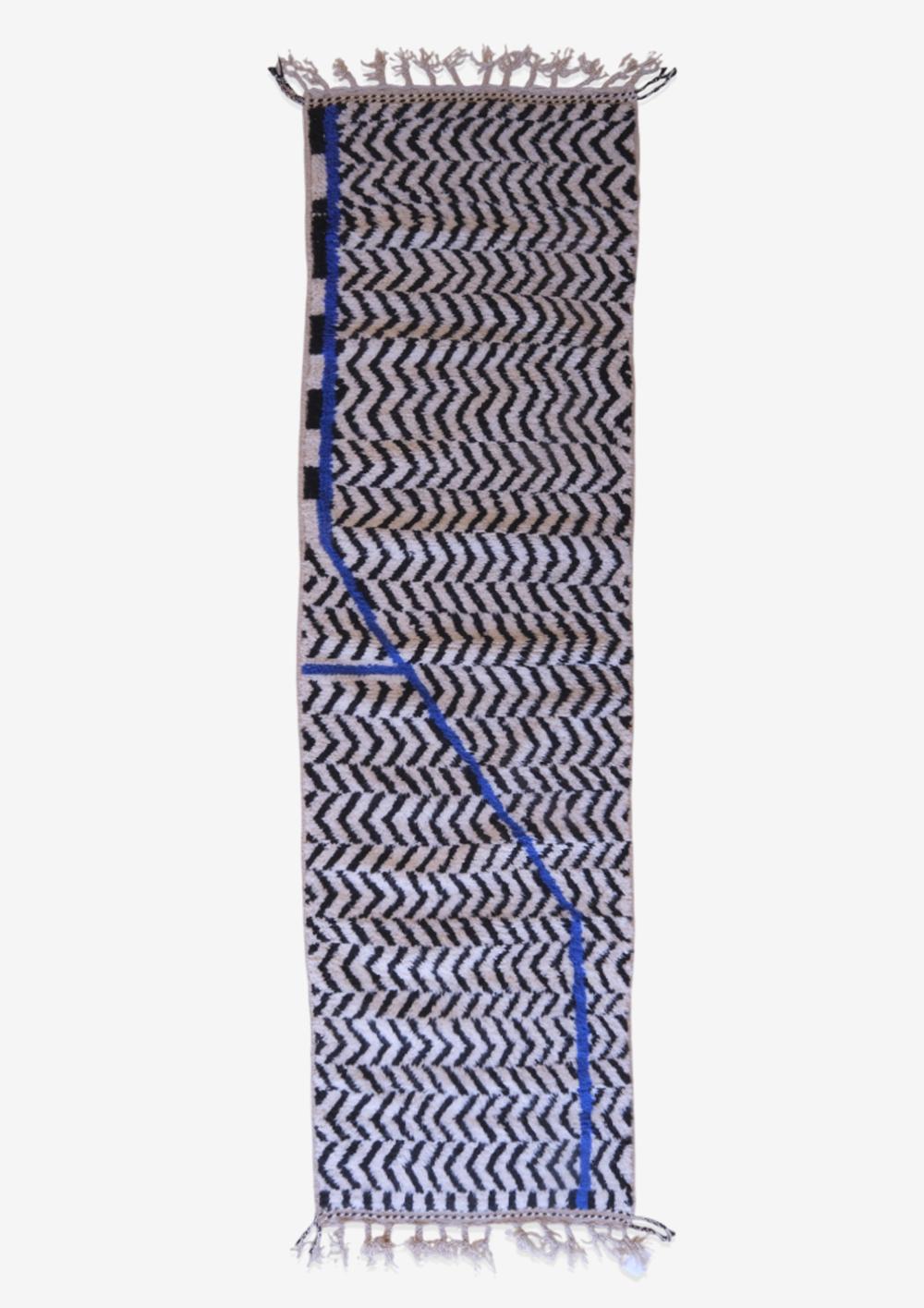 Moroccan Handknotted Runner Rug 11 x 3.2 ft / 335 x 100 cm