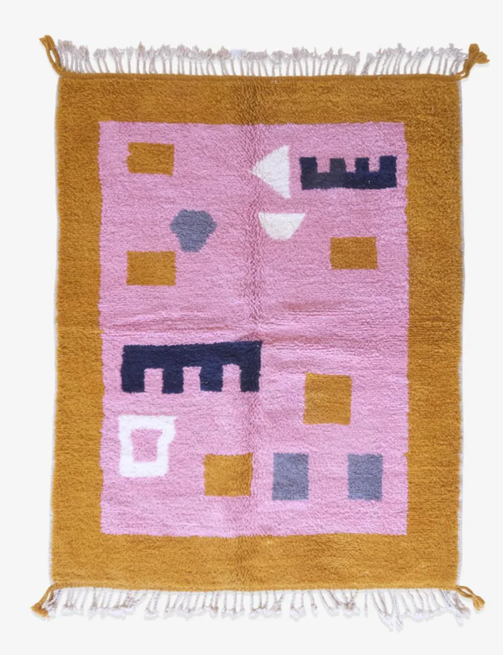 Moroccan Modern Wool Rug 6.8 x 5.4 ft / 208 x 166 cm - Surcoma