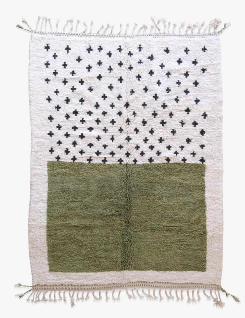 Moroccan Green Handmade Rug 10.3 x 7.3 ft / 313 x 224 cm - Surcoma