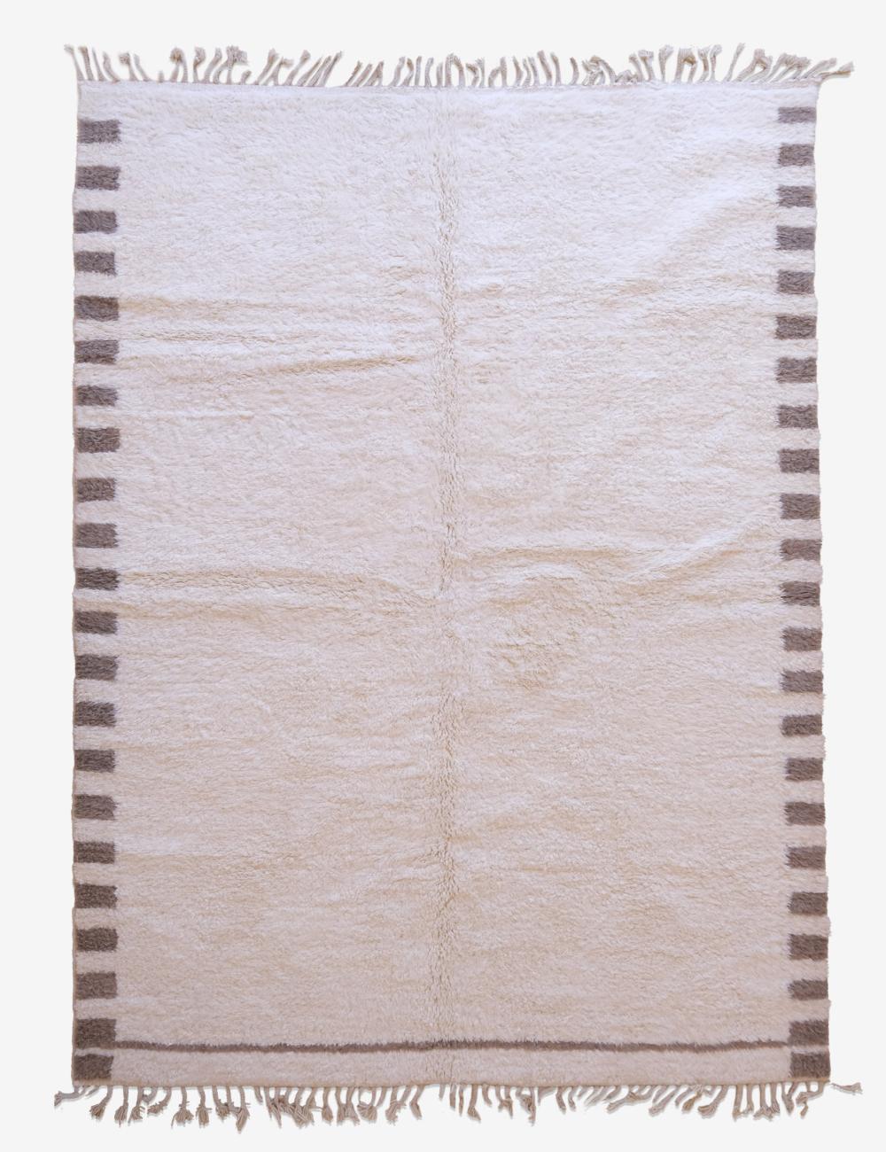 Handwoven Moroccan White Rug 11.5 x 8.2 ft / 350 x 250 cm