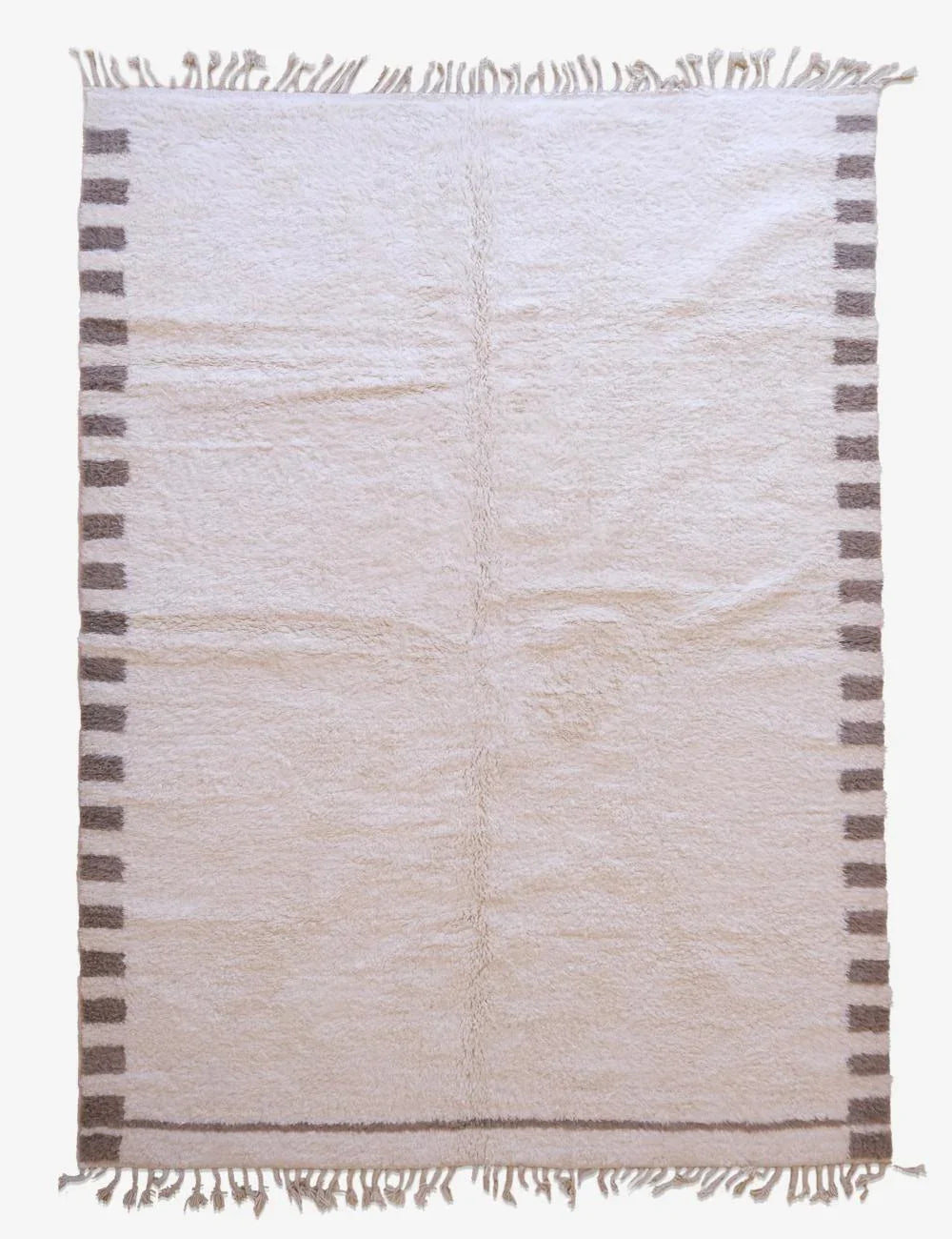 Handwoven Moroccan White Rug 11.5 x 8.2 ft / 350 x 250 cm - Surcoma
