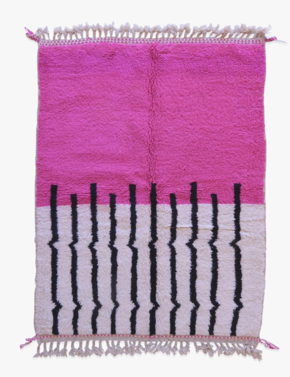 Moroccan Handknotted Wool Rug 6.6 x 4.9 ft / 200 x 150 cm