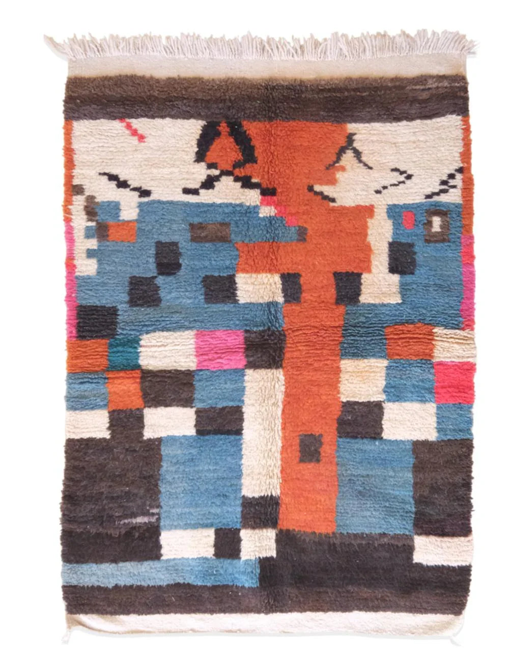 Moroccan Handknotted Wool Rug 6.3 x 4.3 ft / 193 x 131 cm - Surcoma