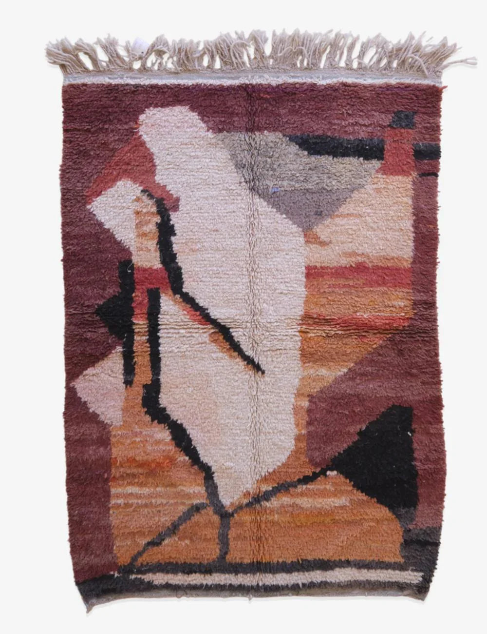 Moroccan Abstract Wool Rug 6.3 x 4.3 ft / 192 x 133 cm - Surcoma