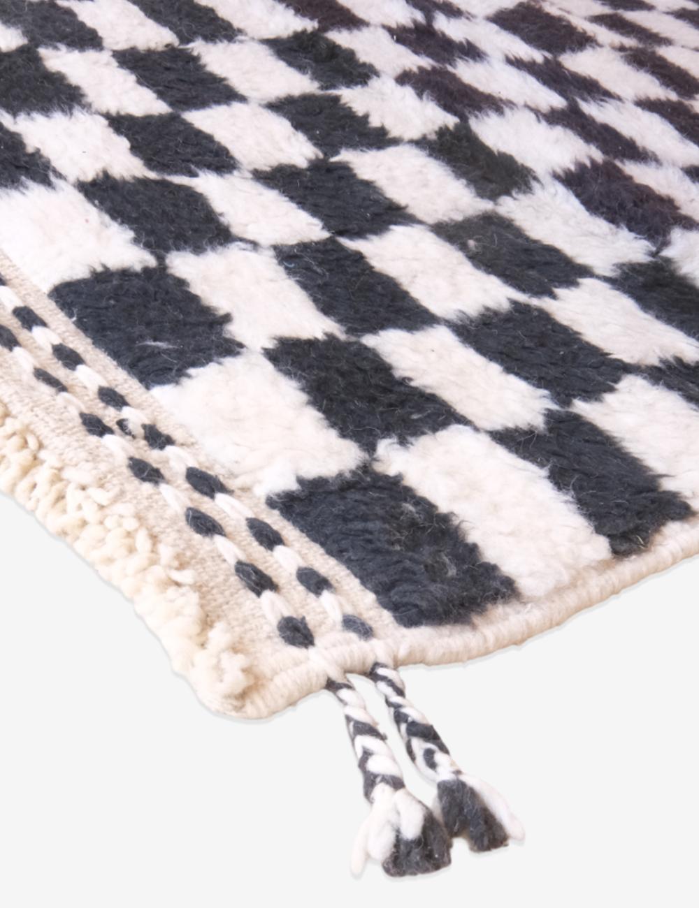 Moroccan Checkered Rug 8.5 x 3.4 ft / 260 x 104 cm