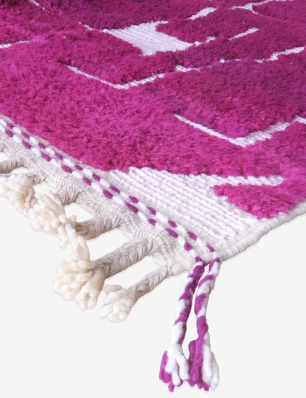 Moroccan Magenta Wool Rug 8.2 x 6.3 ft / 249 x 192 cm