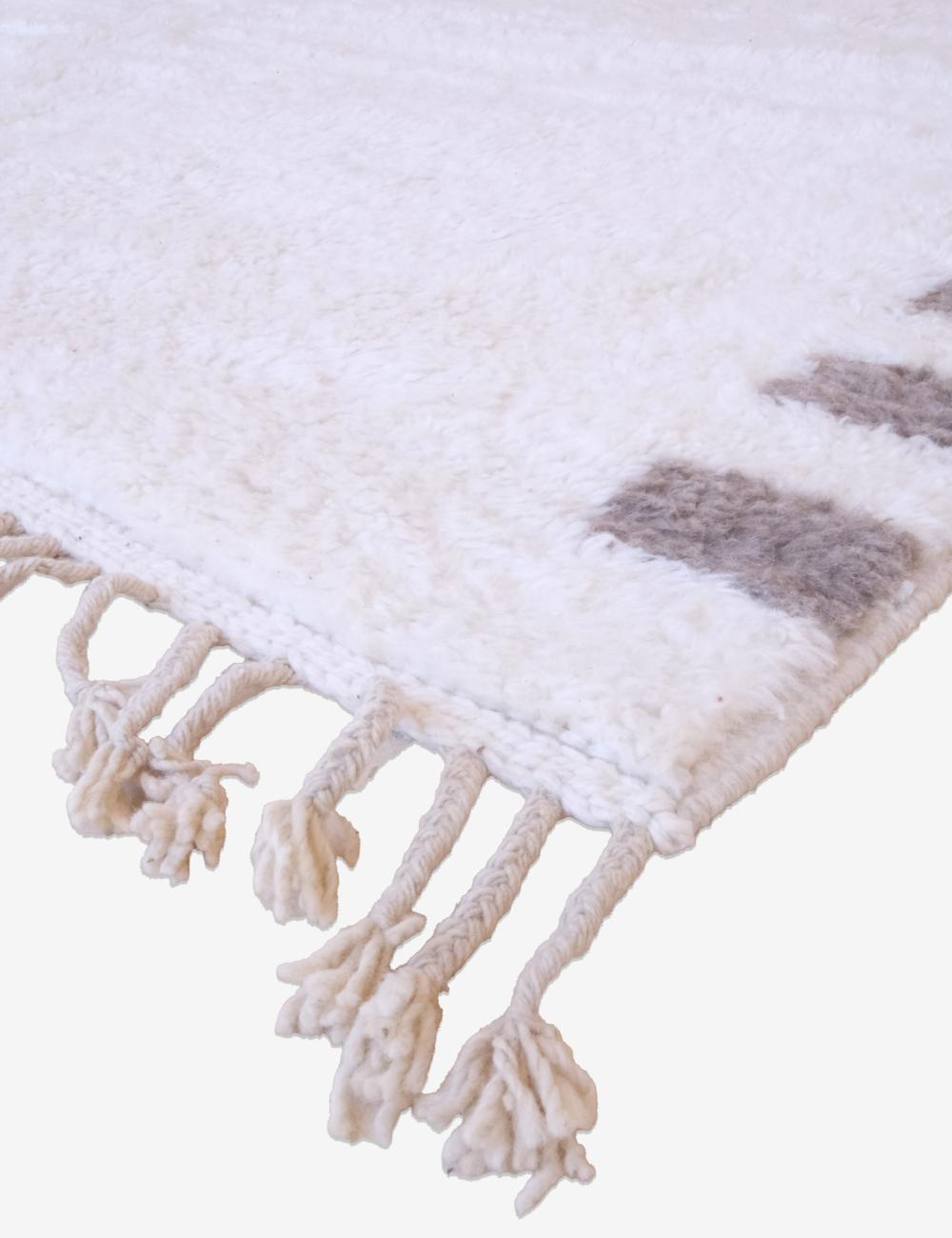 Handwoven Moroccan White Rug 11.5 x 8.2 ft / 350 x 250 cm
