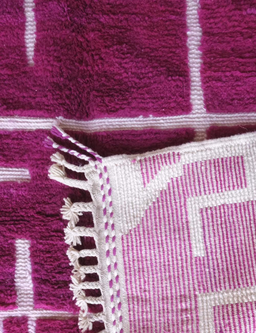 Moroccan Magenta Wool Rug 8.2 x 6.3 ft / 249 x 192 cm