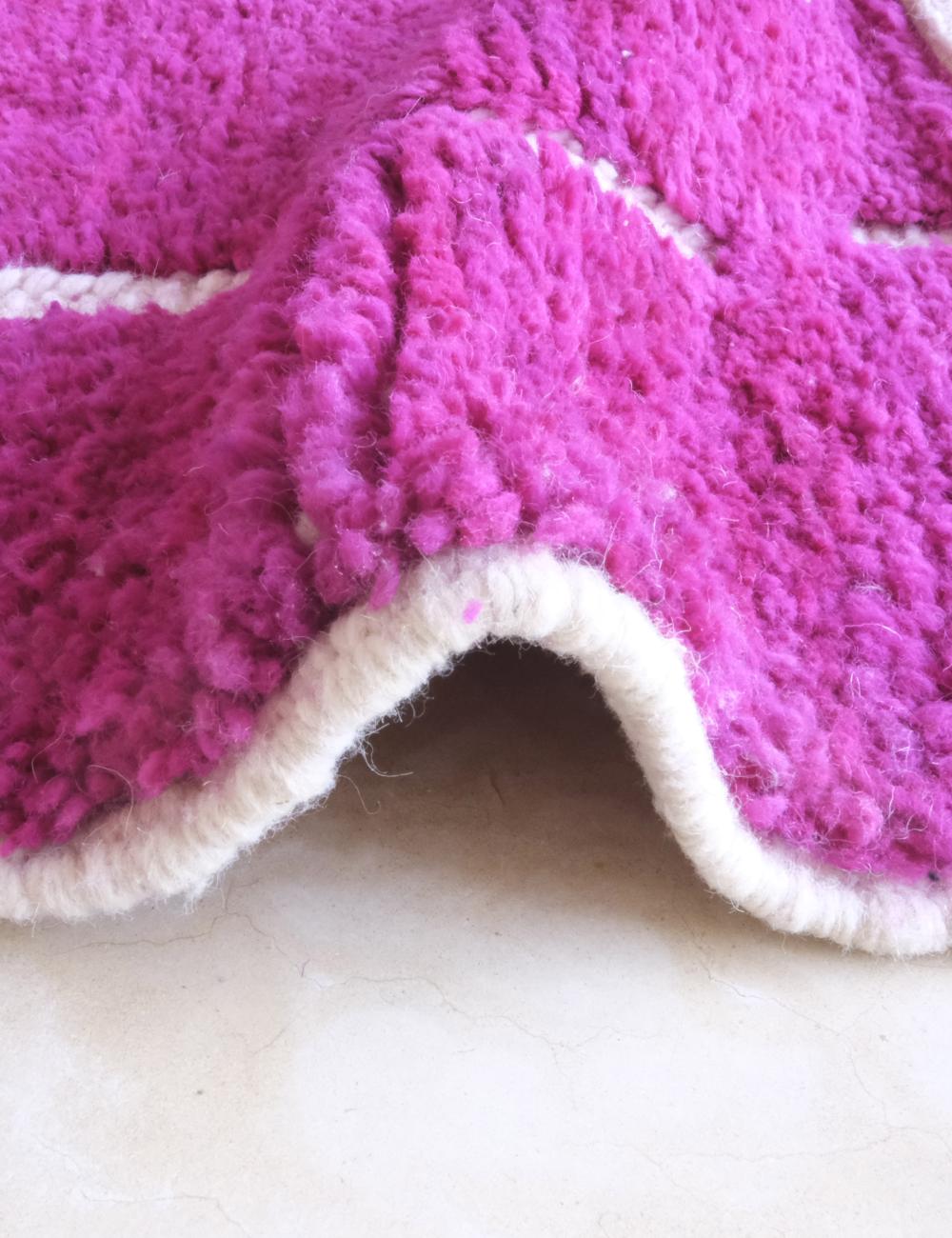 Moroccan Magenta Wool Rug 8.2 x 6.3 ft / 249 x 192 cm