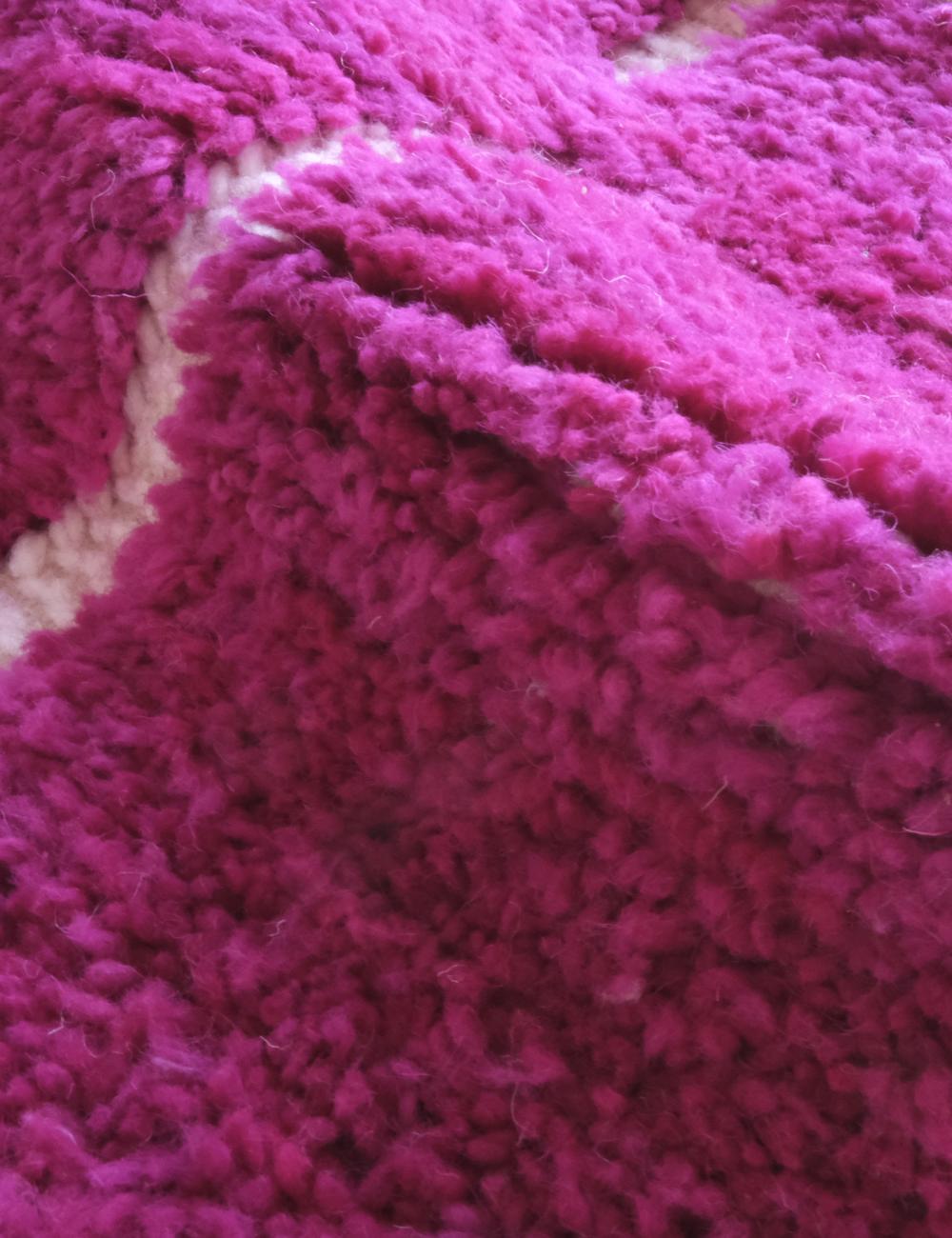 Moroccan Magenta Wool Rug 8.2 x 6.3 ft / 249 x 192 cm