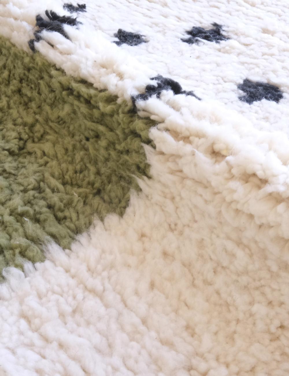 Moroccan Green Handmade Rug 10.3 x 7.3 ft / 313 x 224 cm