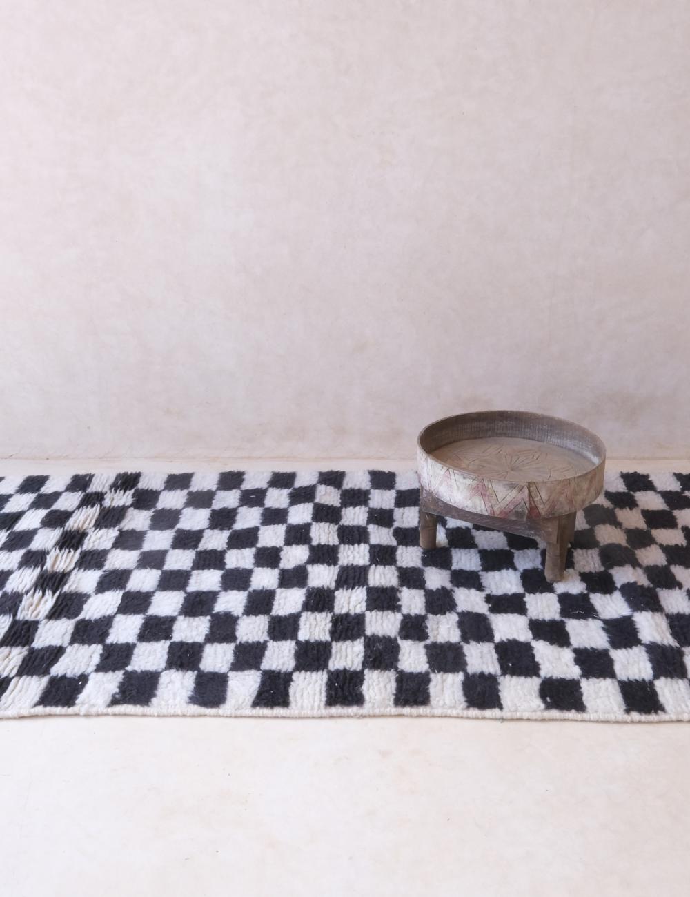 Moroccan Checkered Rug 8.5 x 3.4 ft / 260 x 104 cm